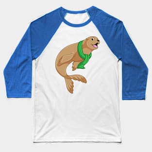 Seal with Scarf Baseball T-Shirt